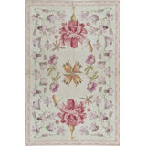Hand-Knotted High-Quality Beige and Peach Area Rug