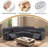199" Wide Modern And Overstuffed Soft Manual Reclining Sectional With Cupholders And Storage (Set of 3)-514896034