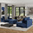 Vicenzo Boneless 110.5" LAF Compression Sofa-In-A-Box Sectional Sofa, Porcelain Chenille-104584421-104584422