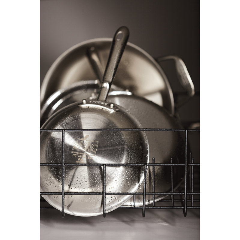 Brushed Stainless Steel 5-Piece Non-Stick Cookware Set