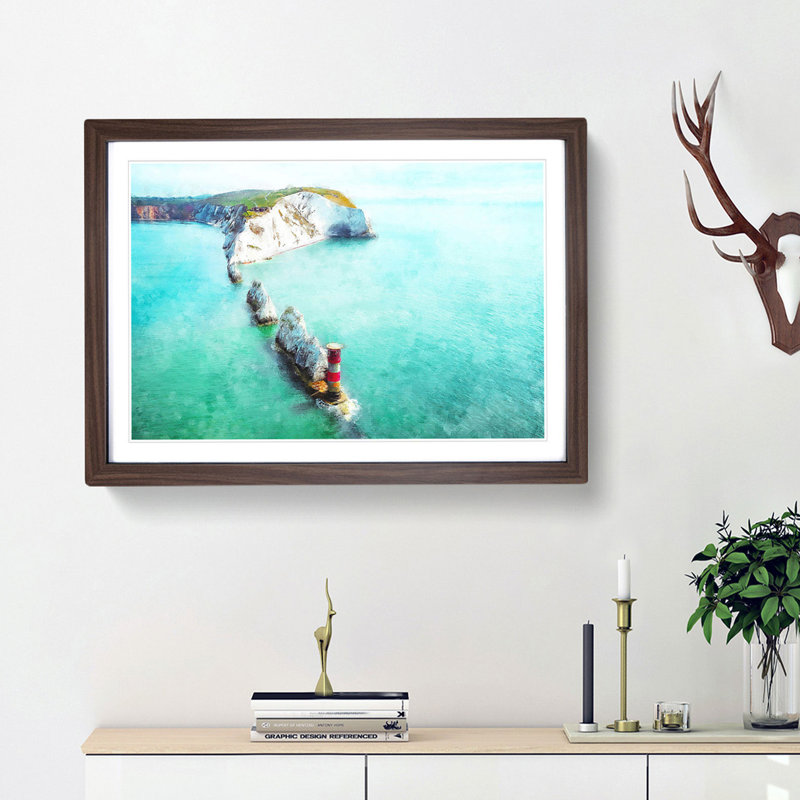 The Needles Isle Of Wight Framed Print, Walnut Framed, 24cm H x 33cm W x 2cm D