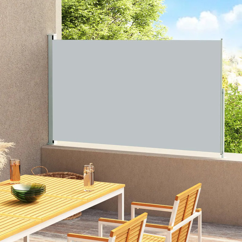 Dakota Fields 3cm W Fabric Cover Motorised Retractable Side Awning, Anthracite