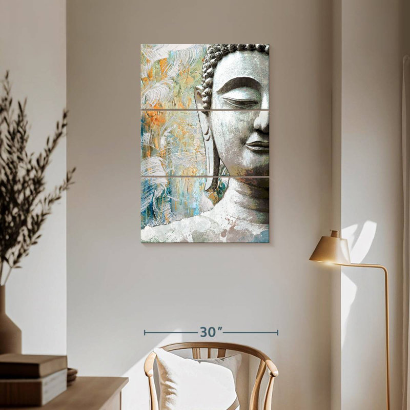 Adella Stone Buddha Head, 57" H x 36" W