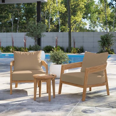 Modway Brisbane 3-Piece Teak Wood Outdoor Patio Outdoor Patio Set by Modway