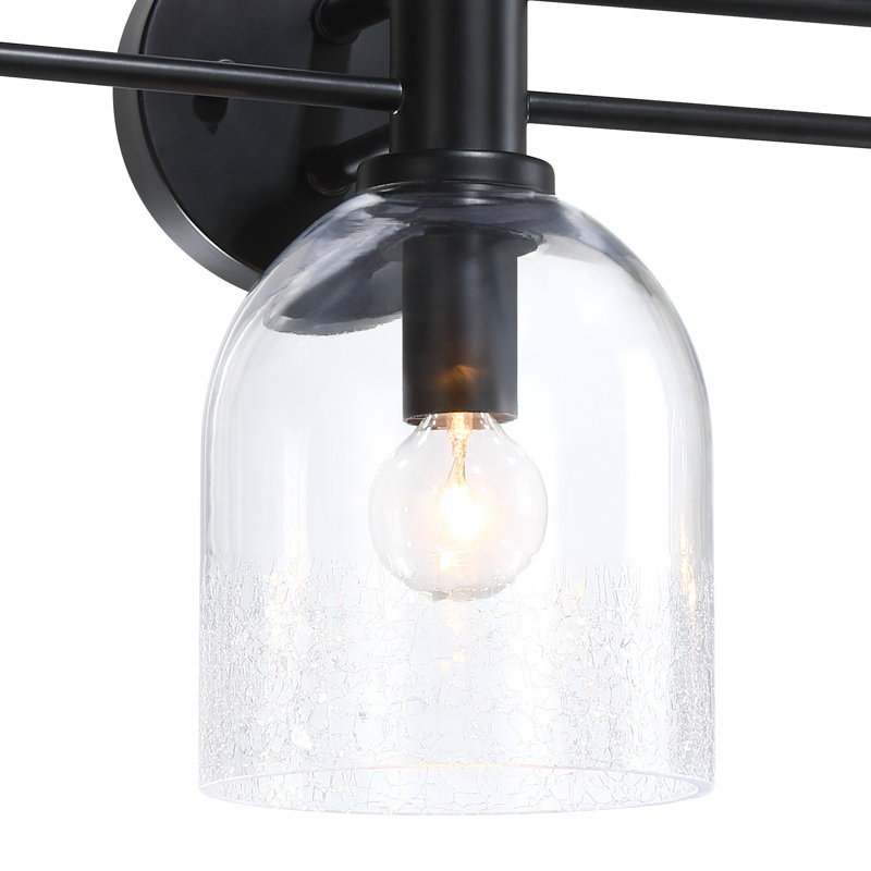 Moshe 24 in. 3-Light Matte Black Vanity Wall Light for Bathrooms