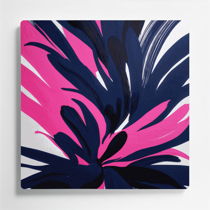 "Abstract Florals" 88, art mural en métal gris, H 32 po x l 32 po