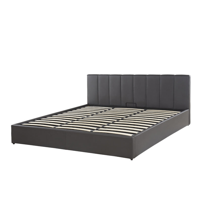 Dreux Upholstered Ottoman Storage Bed, Grey, European Grand King (180 x 200cm)