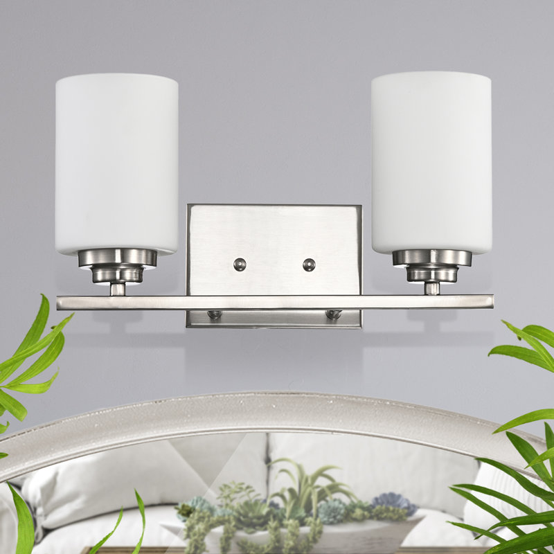 Éclairage pour meuble-lavabo Burdene, 2, Nickel brossé
