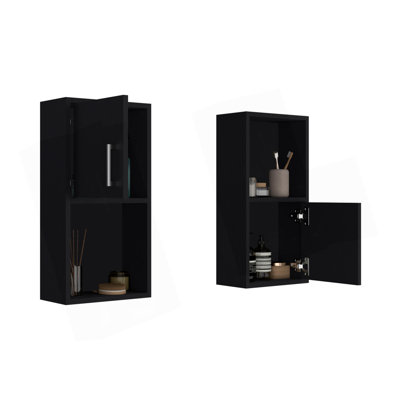 Armoire à pharmacie murale avec rangement ouvert et fermé 2 pièces Oba