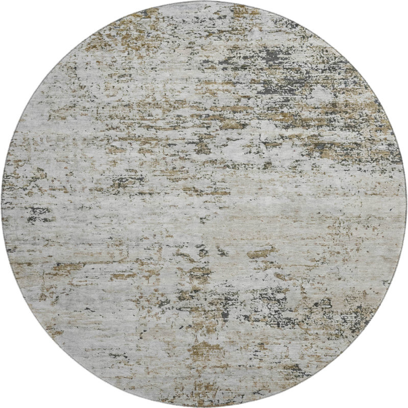 Tapis moderne de qualité supérieure lavable à la machine AMF1723, Rond 8 pi