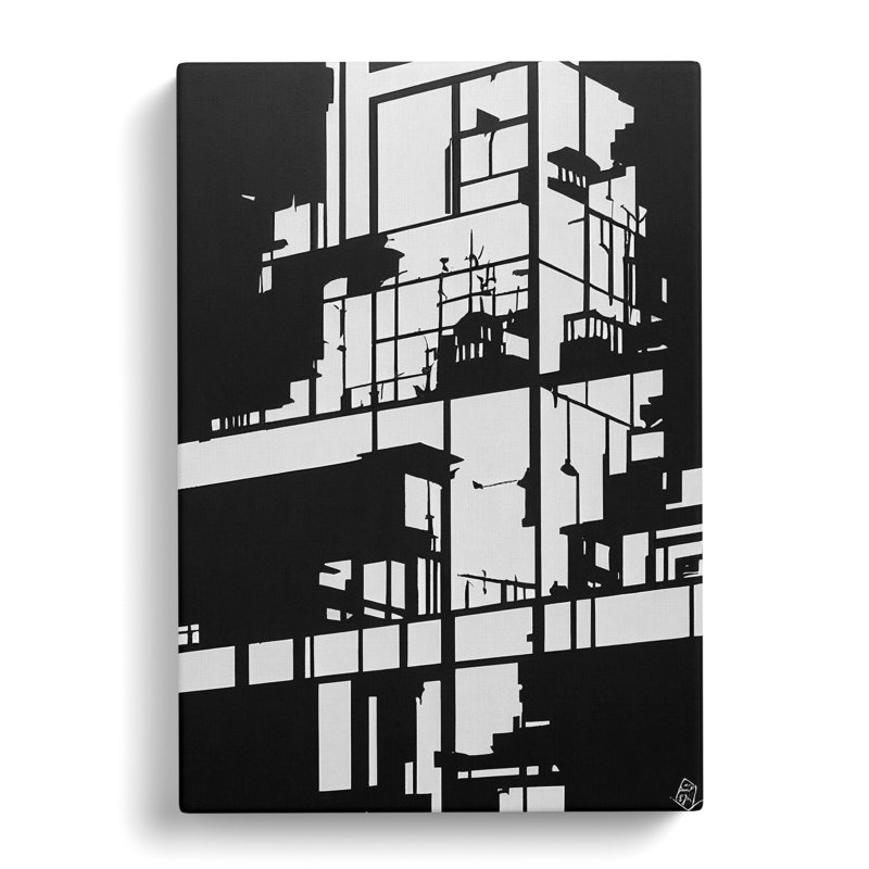 Monochrome Architecture - Wrapped Canvas Print, 76cm H x 50cm W x 3cm D