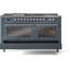 Cuisinière à double combustible de 60 po ILVE Professional Plus II, 7 brûleurs scellés, plaque chauffante, plateau français (porte vitrée)-98168245-98168250
