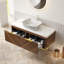 Meuble-lavabo 48 po, meuble-lavabo flottant en contreplaqué, tiroirs avec poignée et capteur de lumière, vasque en céramique à motif marbré et plateau en pierre frittée, pré-assemblé-118774296