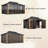 12' X 16' Sunroom, Gazebo With Slide Doors & Mesh, Wood Grain Appearance Solarium For Backyard Patio-128969289