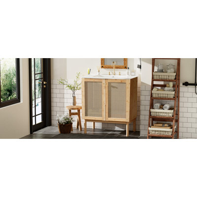 bathroom vanity crafted from natural materials