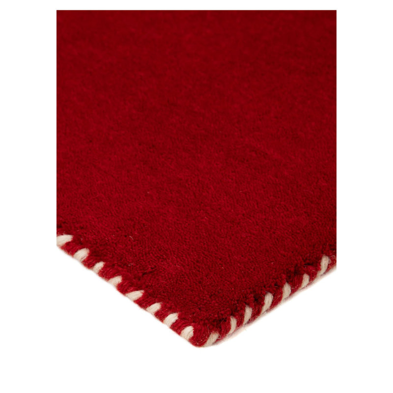 Solid Colour Wool Hand Woven Area Rug, White / opaline, Runners 80 x 300 cm