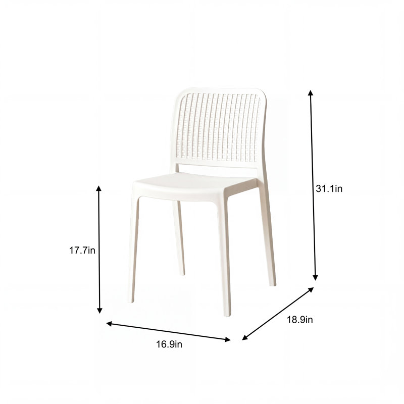 Ensemble de 4 chaises d'appoint Camden Home, en polypropylène moderne au design ergonomique, pour un espace minimaliste