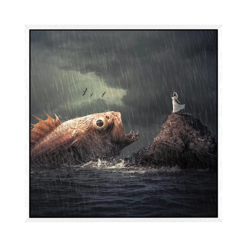 Big Fish by Zenja Gammer - Print on Canvas, White Framed, 45.72 cm H x 45.72 cm W