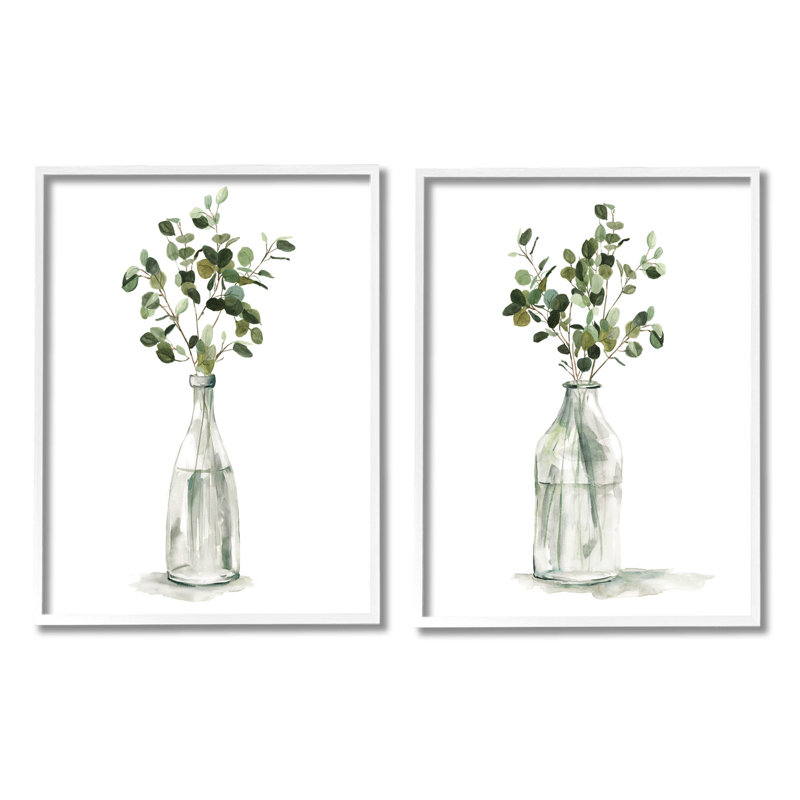 «Eucalyptus Herbal Bouquet Arrangement», ensemble de 2 giclées encadrées par Carol Robinson, H 14 po x l 11 po x P 1,5 po