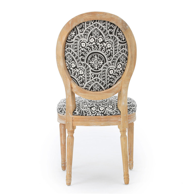 Chaises d'appoint rembourrées, Naturel, Noir / blanc, 4