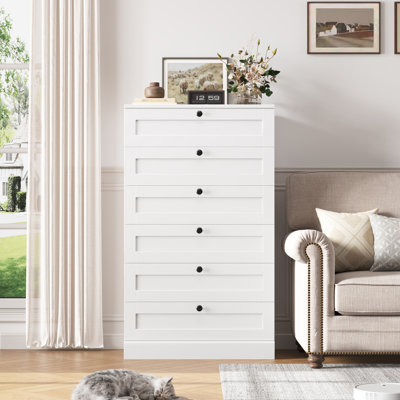 51.6" H Freestanding 6 Drawer Dresser, Modern 6-Drawer Tall Dresser – Stylish Space-Saving Storage with Smooth Glide Drawers & Sturdy Base for Bedroom by Winston Porter