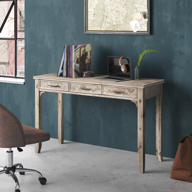 Itsham Desk with Built in Outlets, Gray Wash