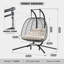 Double Hanging Egg Chair Wth Stand, Patio Hammock Swing Chair With Cushion Loveseat