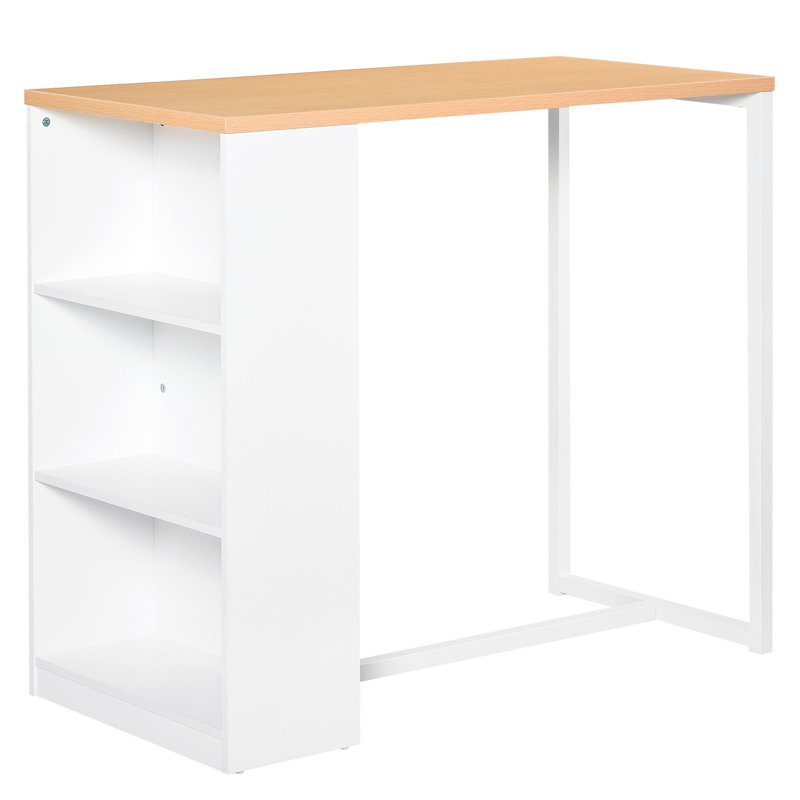 Table de salle à manger à hauteur de comptoir avec 3 tablettes de rangement pour la cuisine, la salle à manger et le salon HOMcom