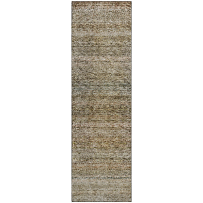 Tapis à rayures Melvin AMF1167 lavable à la machine de qualité supérieure, Tapis de couloir 2 pi 3 po x 7 pi 6 po
