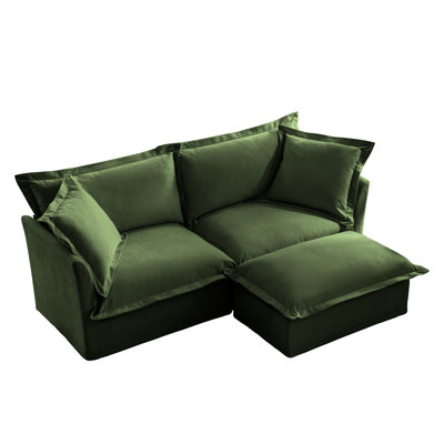 Canapé en chenille 2 places avec housse amovible, look moderne, housse de siège confortable et chenille