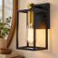 Applique murale de salle de bain de 5,12 po de style industriel, noir mat et laiton antique, sans verre, pour salle de bain