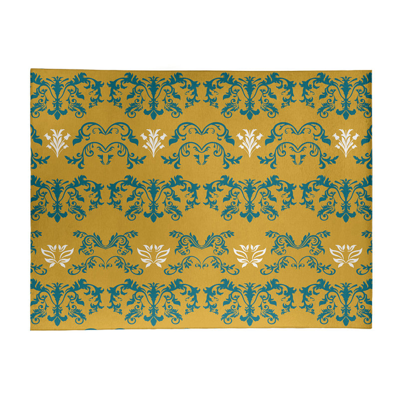 Damask Indoor Rug, Rectangle 9' x 12'