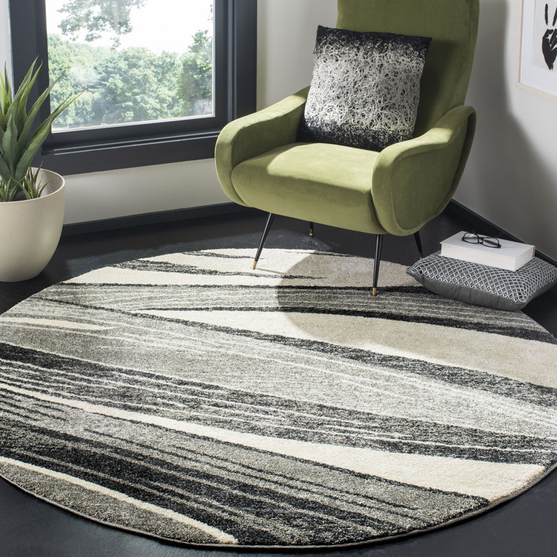 Juno Retro Performance Abstract Rug, Round 8'