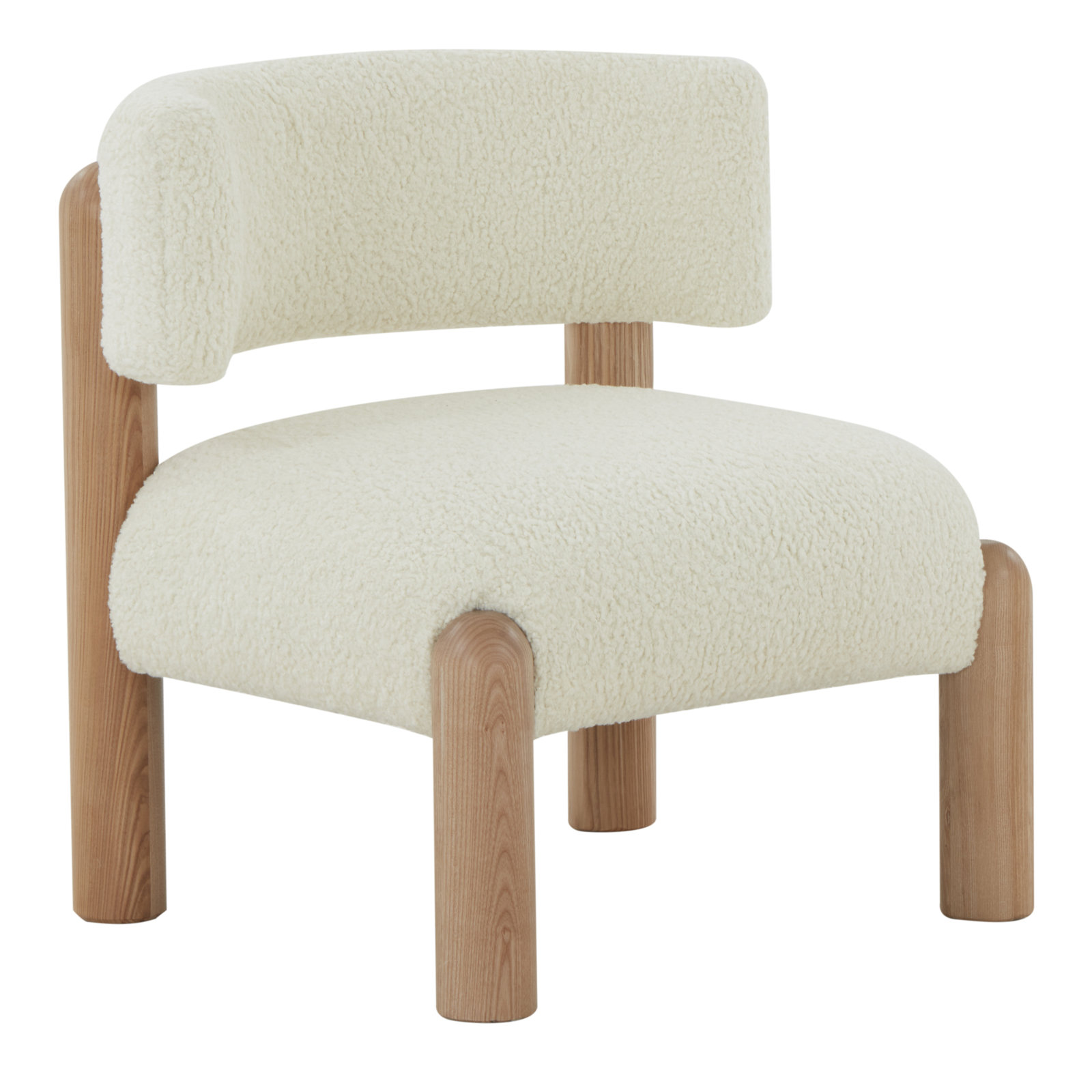 Lilou Upholstered Barrel Chair, White
