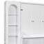 Grand lit plateforme escamotable avec tablette, armoires latérales, tiroirs et DEL-1466124288