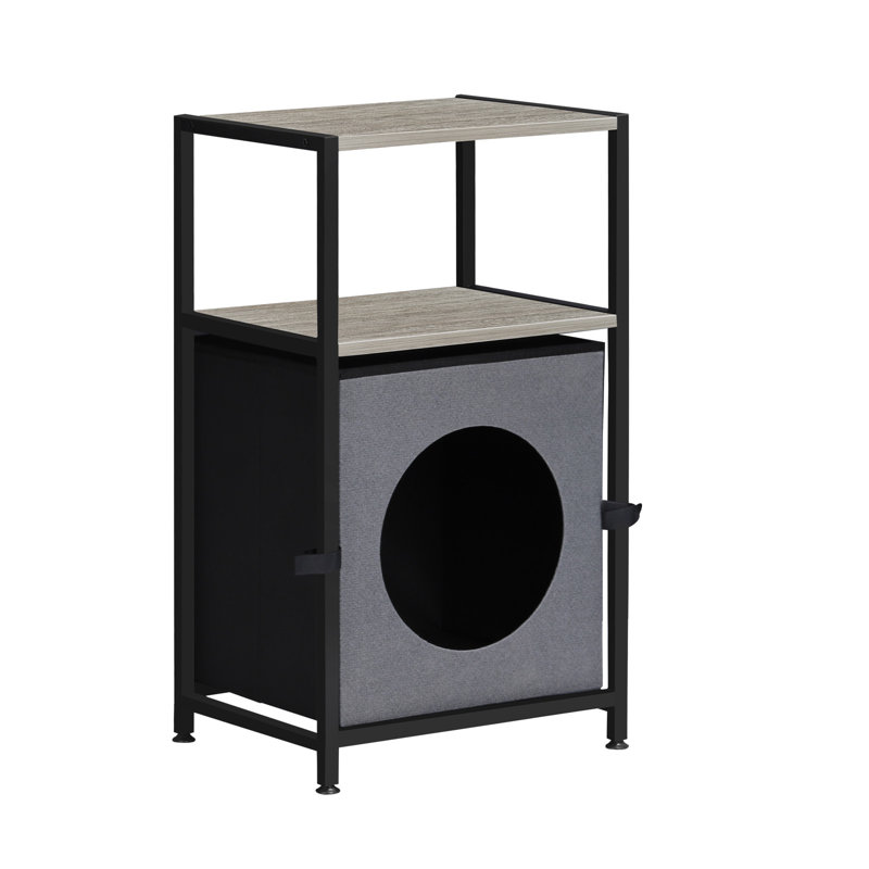 Maison pour chat avec tablette de rangement Gillingham, Gris