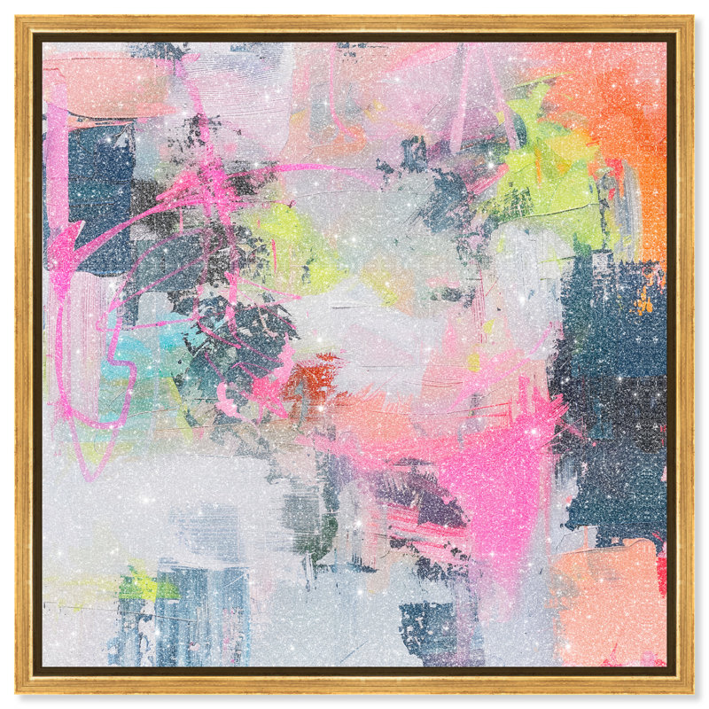 Pastel Luminance I Canvas Abstract Print by Oliver Gal, Black Frame, 12 x 12, 13"H x 13"W, Gold Frame