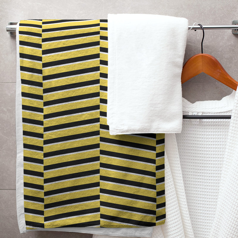 Jaya Bath Towel, Yellow/Black
