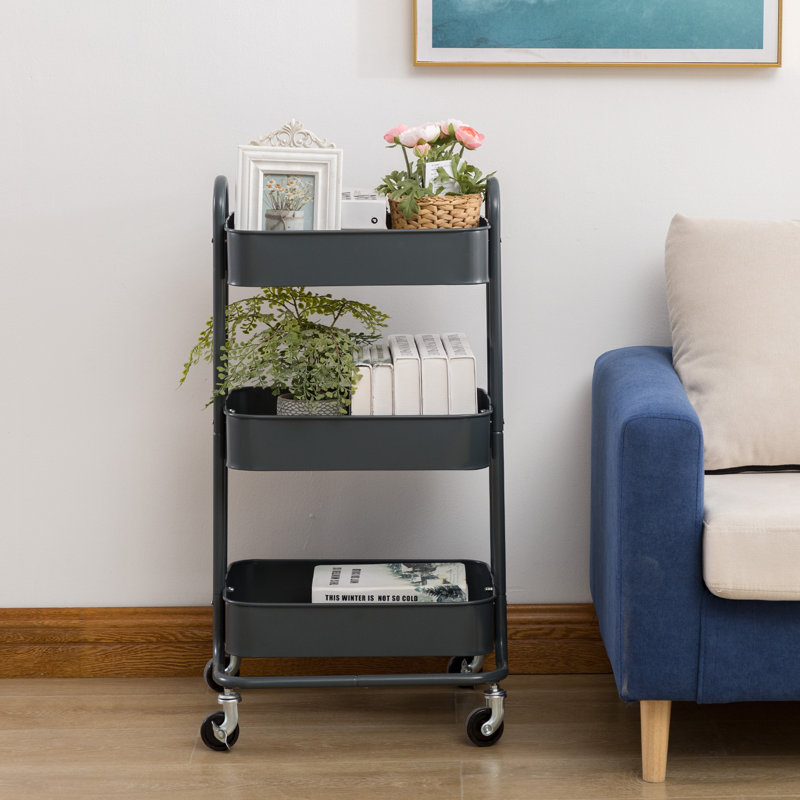 31'' H x 18'' W Utility Cart with Wheels, Gray