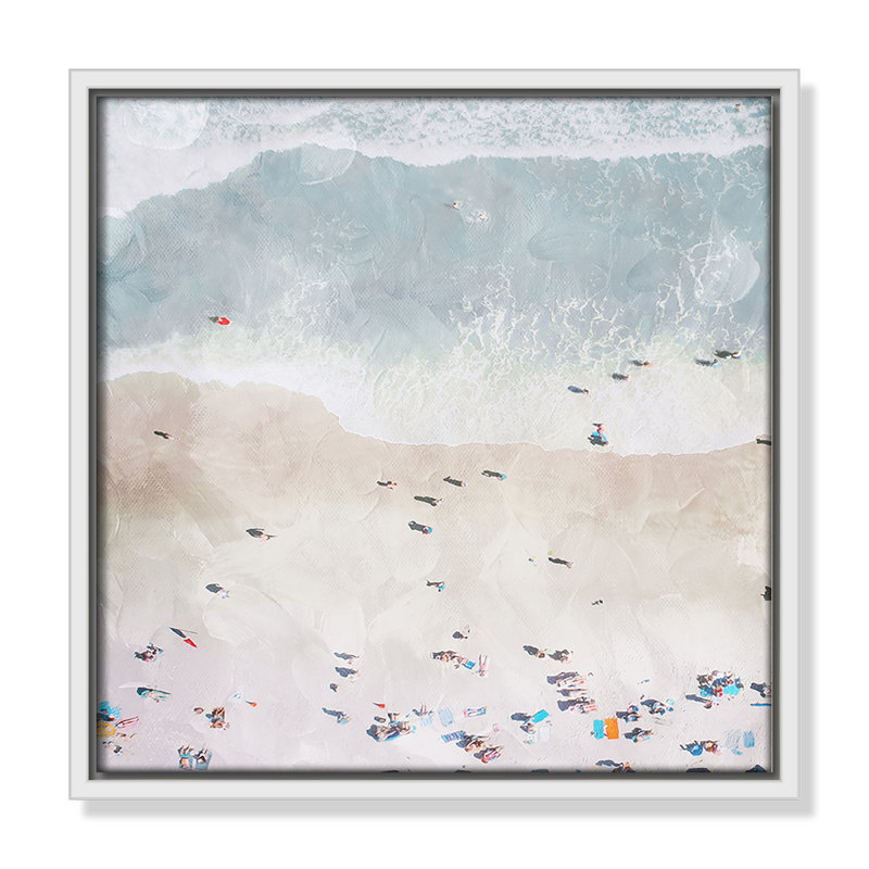 «Beaching Out I» par Milli Villa, H 13,5 po x l 13,5 po, Blanc