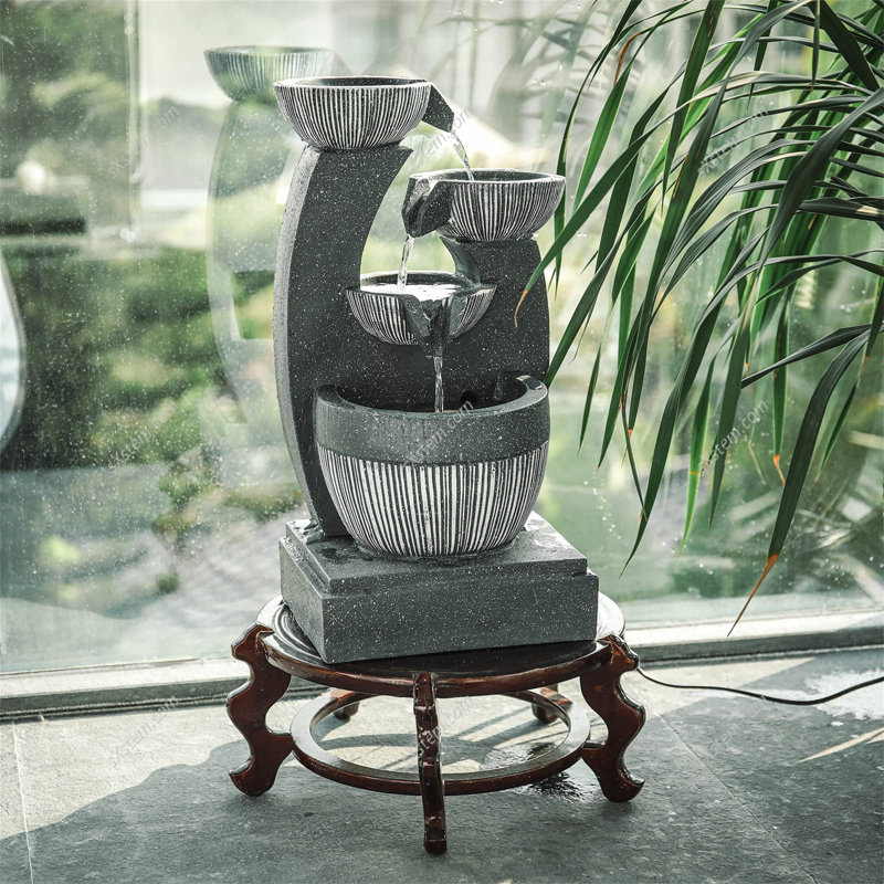 Weather Resistant Floor Fountain with Light