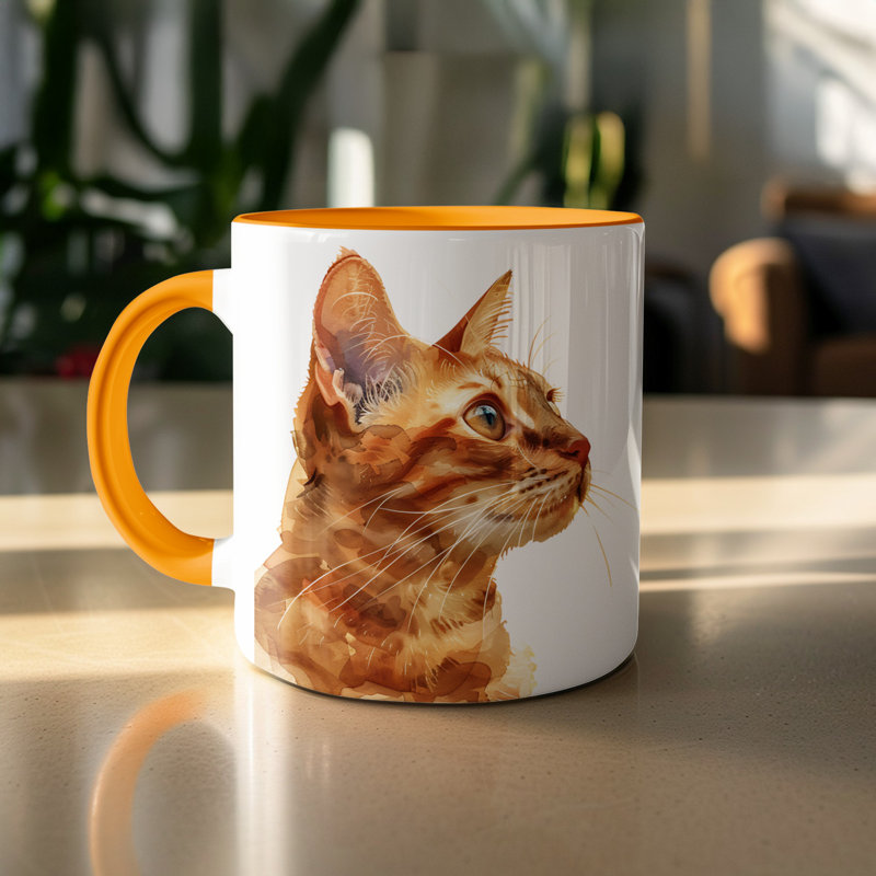 Ceramic Coffee Mug, Orange, 2