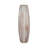 Modern Textured Tall Glass Vase for Home Decor - Decorative Table Flower Vase with Metal Rim for Living Room Styling and Tabletop Display - Tan-1287238130-1287238129