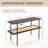 Console Table with Open Rattan Shelf Storage