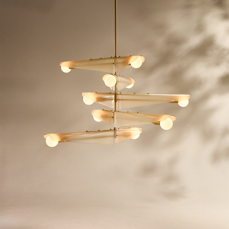 Sycamore LED Chandelier, 30.5" H x 55.13" W x 55.13" D, Dusk Pink, 10 Lights