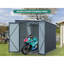 Remise de rangement extérieure en acier galvanisé de 6 x 8 pi avec portes doubles verrouillables, inclinaison en métal avec panneau d'éclairage PC gratuit pour les outils, les vélos et les essentiels de patio (sans les planchers)