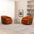 Andretta Linen Swivel Barrel Chair-2087832345