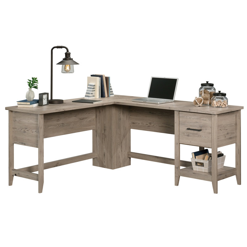 Bureau en L, finition brune, Marron clair