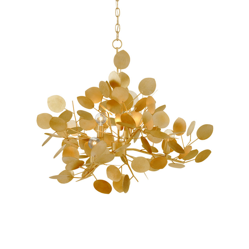 Lunaria 6 - Light Chandelier, Contemporary Gold Leaf