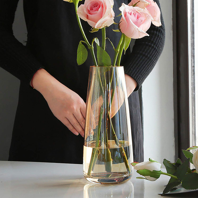 Vase en verre moderne, Ambre cristal